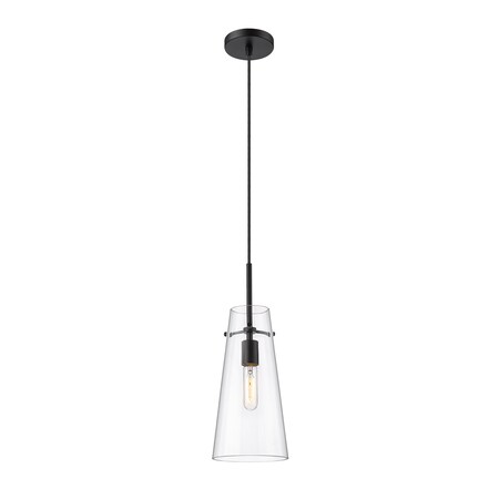 Z-Lite Kira Pendant, 1-Light, 6.5 In.W x 13 In.H, Matte Black/Clear 7508P-MB